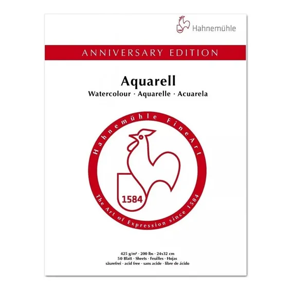 Bloco Aquarela Anniversary 24x32 425g Hahnemuhle 15fls Foto 1
