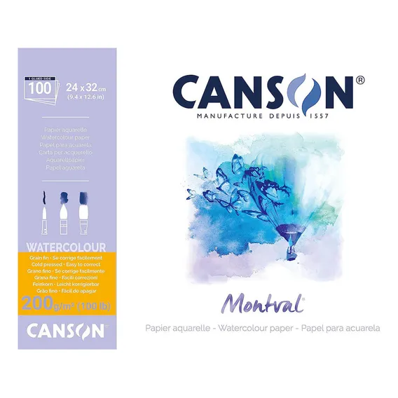 Bloco Aquarela Montval Canson A4 200g 100 Folhas Foto 1