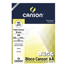 Bloco Canson Papel Desenho Branco 180g A4 20 Folhas Foto mini 3