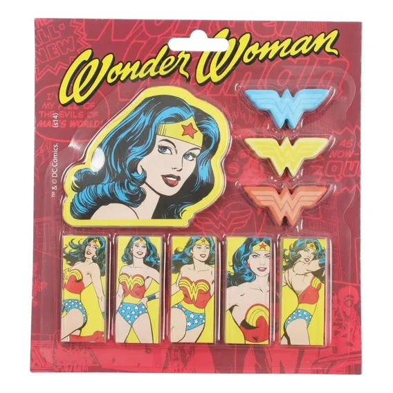 Bloco De Notas Com Adesivo Dc Wonder Woman Post Iit Geek Cor Vermelho Foto 1