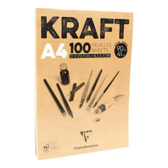 Bloco De Papel Kraft Clairefontaine A4 Foto 1