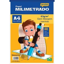 Bloco De Papel Milimetrado A4 Sem Margem C/ 50 Fls Jandaia Foto mini 1