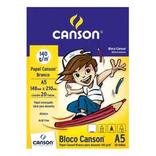 Bloco Desenho A5 140g 20 Folhas Branco Canson Foto mini 1