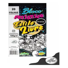Bloco Desenho ArtÃstico Preto A4 180g Merci 20fls Foto mini 1