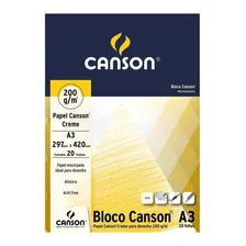 Bloco Desenho Creme Canson 200 G/m2 A3 (297x420mm) 20 Fls Foto mini 1