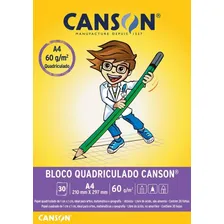 Bloco Escolar Quadriculado 10mm A4 Com 60g 30folhas Canson Foto mini  2