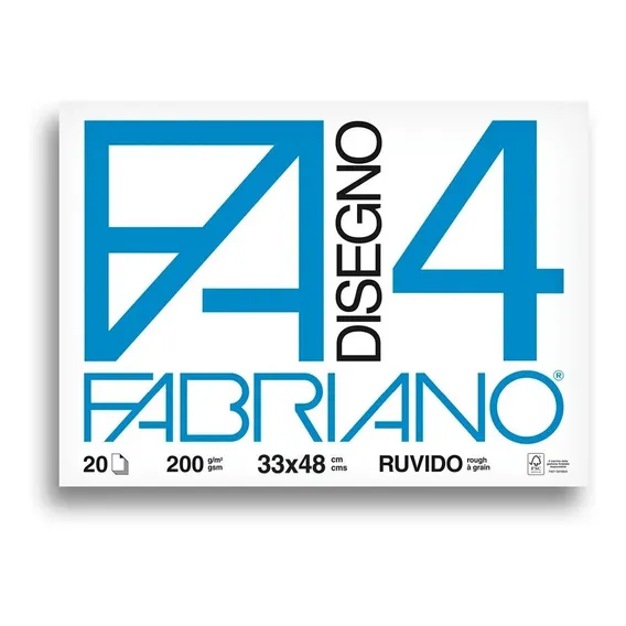 Bloco Fabriano 4 200g/m2 33x48cm Ruvido (rough) 20 Folhas Foto 1