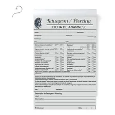 Bloco Ficha Anamnese Tatuagem Tatoo Tatuador Piercing 100 Foto mini 1