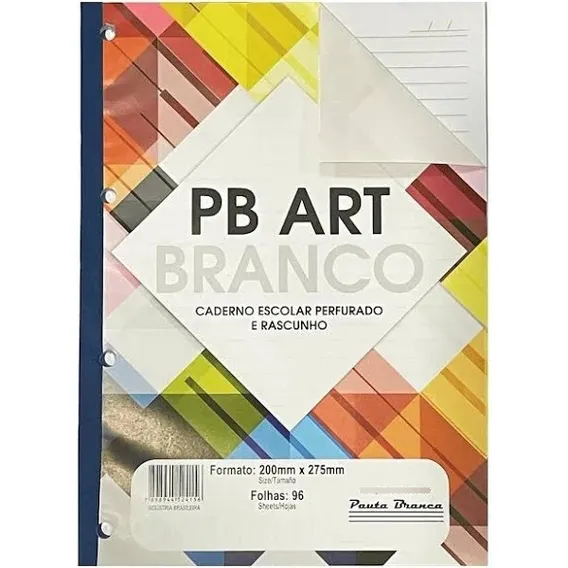 Bloco Fichário 96 Folhas Branco Pauta Branca Foto 1