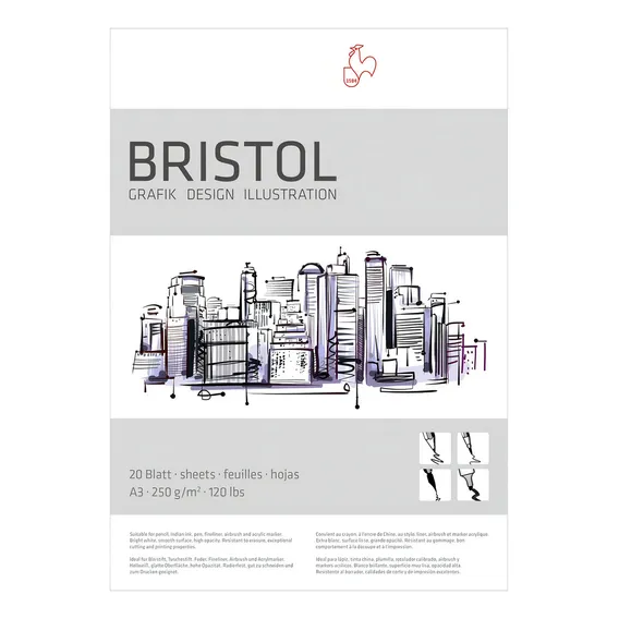 Bloco Hahnemuhle Bristol A3 250g/m2 20 Folhas Foto 1