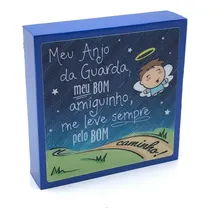 Bloco Infantil Meu Anjo Da Guarda Madeira Azul Foto mini 3