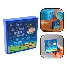 Bloco Infantil Meu Anjo Da Guarda Madeira Azul Foto mini 1