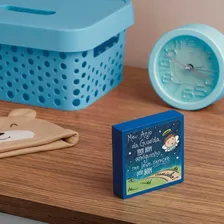 Bloco Infantil Meu Anjo Da Guarda Madeira Azul Foto mini 2