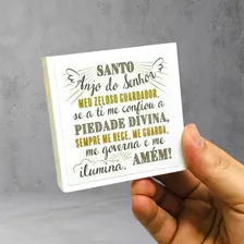 Bloco Infantil Oração Do Santo Anjo Madeira Branco Foto mini 4
