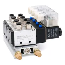 Bloco Manifold Pneumático Com 4 Válvulas 5/2 Vias 1/4 24vcc Foto  mini 1