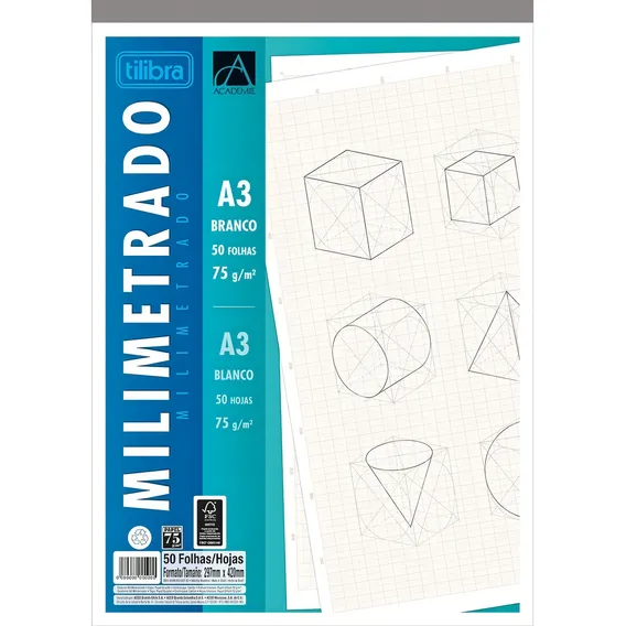 Bloco Milimetrado A3 Academie 50 Folhas Foto 1