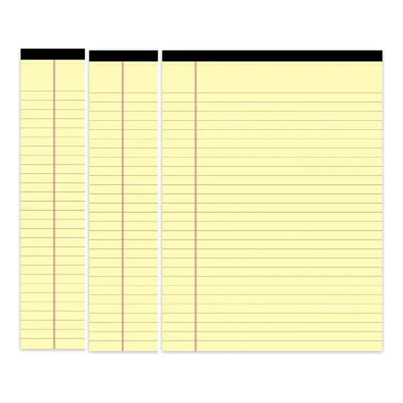 Bloco Papel A4 Amarelo Legal Pad 50 Folhas Kit 3 Unidades Foto 1