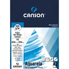 Bloco Papel Canson Aquarela A2 300g 12 Folhas Foto mini 1