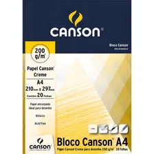 Bloco Papel Canson Desenho Branco 200g A4 20 Folhas Foto mini 1