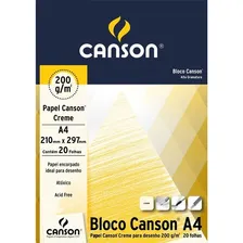 Bloco Papel Canson Desenho Creme 200g A4 20 Folhas Foto  mini 1