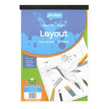Bloco Papel Layout A4 Com Margem 50 Folhas 63g Jandaia Foto mini 1