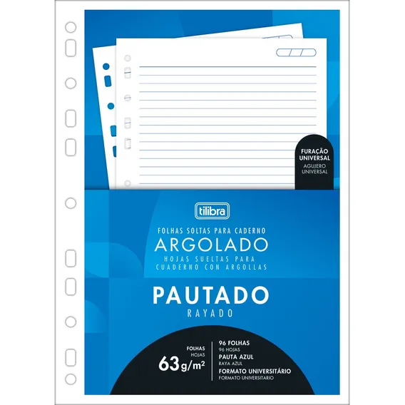 Bloco Para Fichário Tilibra Académie 96 Folhas Foto 1