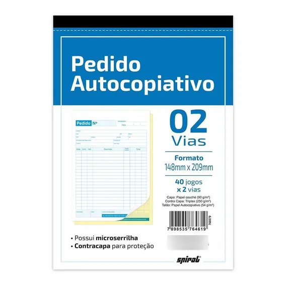 Bloco Pedido Autocopiativo 2 Vias 148x209mm Foto 1