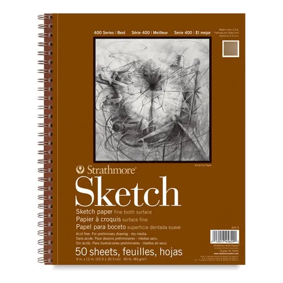 Bloco Strathmore Sketch 22,9x30,5cm 50 Fls Foto 1
