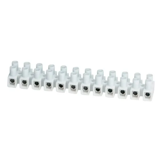 Bloco Terminal Conector Em Barra 4mm 12 Bornes 24a Sindal Cor Branco Foto 1