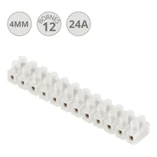Bloco Terminal Conector Em Barra 4mm 12 Bornes 24a Sindal Cor Branco Foto mini 2