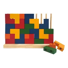Blocos De Encaixe Vertical Brinquedo Educativo 25 Peças Foto mini 1