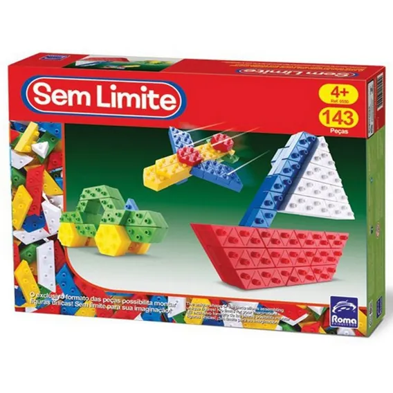 Blocos De Montar P/ Crianças - 140 Peças - Roma Brinquedos Foto 1