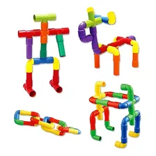 Blocos De Montar Tubo Mania 50 Peças Brinquedo Educativo Foto mini 2