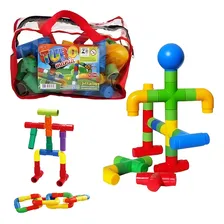 Blocos De Montar Tubo Mania 50 Peças Brinquedo Educativo Foto mini 1