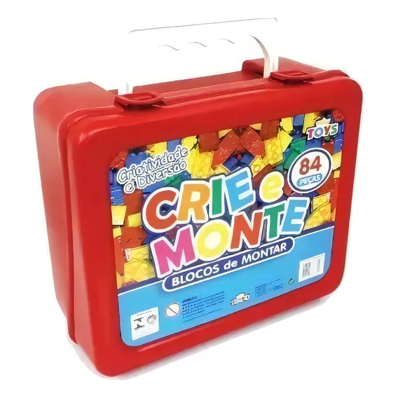Blocos Montar 84 Peças Crie E Monte Brinquedo Educativo Foto 1