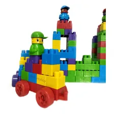 Blocos Montar Bloquinhos Pedagógico Boneco Carro 280 Peças Foto mini 3
