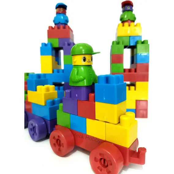 Blocos Montar Bloquinhos Pedagógico Boneco Carro 280 Peças Foto 1