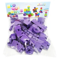 Bloquinho Montar Encaixe Didático Brinquedo 140 Peças Matrix Foto mini 3