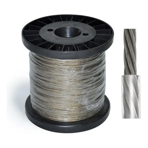 Bobina 500mts Cabo De Aço Revestido Pvc 4,00mm Varal Cor Dourado Foto 1