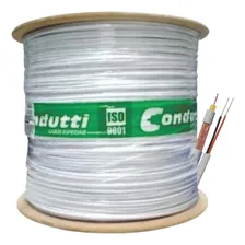 Bobina Cabo Coaxial 4mm Cftv Bipolar Master 300m Condutti Foto mini 1