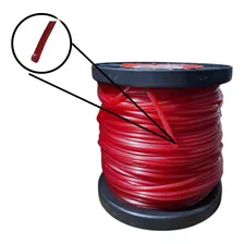 Bobina Fio Nylon Roçadeira 3,0mm Quadrado 1kg Resistente Cor Vermelho Foto mini 1