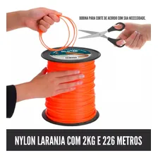 Bobina Fio Nylon Roçadeira 3mm Quadrado 2kg Resistente Foto mini 2