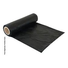 Bobina Lona Plástica Preta 4x50 5kg Construção Pintura Obra Foto mini 1