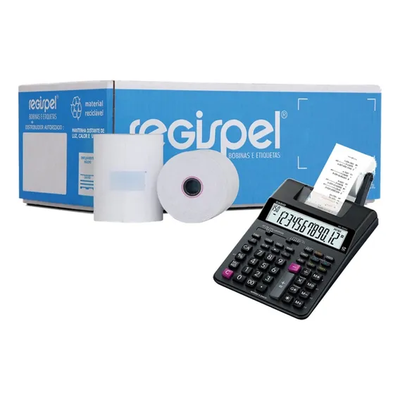 Bobina Para Calculadora Regispel 57x30 Com 30 Unidades Cor Branco Foto 1