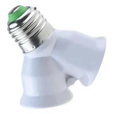 Bocal Adaptador Tipo Y Duas Lampadas Rosca Soquete Duplo E27 Foto mini 1
