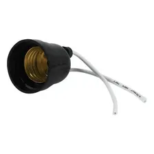 Bocal Soquete Lâmpada E27 4a Com Rabicho Com Inmetro Preto Foto mini 2
