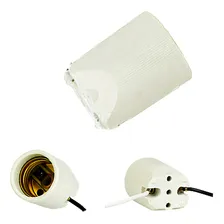 Bocal Soquete Receptáculo E-27 De Porcelana C/ Borne Plafon Cor Branco Foto  mini 1