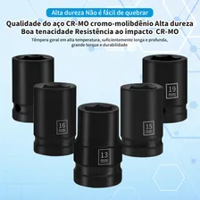 Bofutsy Kit Jogo Chave Soquete Impacto Sextavada Curta E Longa 1/2,jogo Soquete Longo Sextavado Impacto,jogo De Soquete De Impacto Ferramentas,jogo De Chave Soquete,jogo Soquete Impacto 20 Ferramentas Foto mini 3