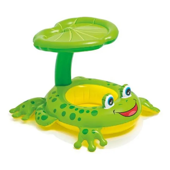 Boia Baby Bote Inflável Com Cobertura Sapinho Intex Cor Verde Foto 1