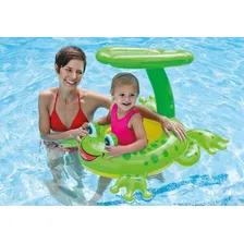 Boia Baby Bote Inflável Com Cobertura Sapinho Intex Cor Verde Foto mini  3